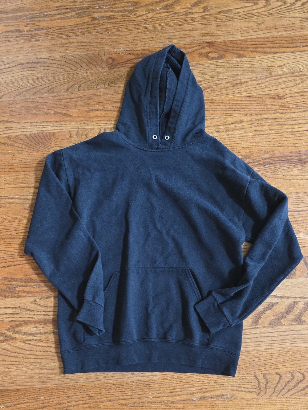 Men's Black Hooded Sweatshirt - Classic Pullover Hoodie